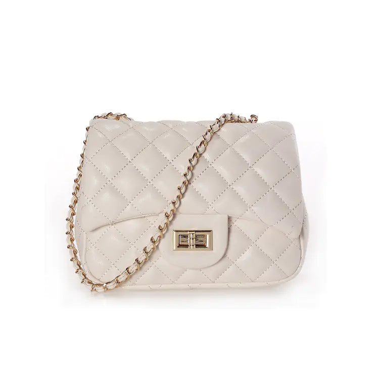 One-Shoulder Soft Leather Rhombus Chain Bag