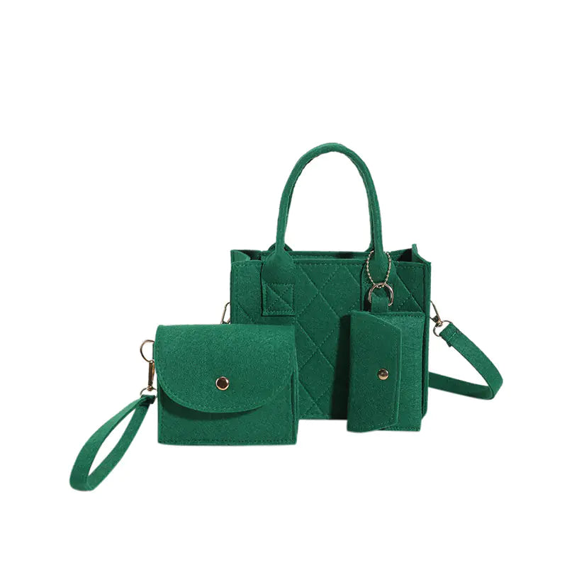 Felt Diamond Plaid Portable Small Square Bag