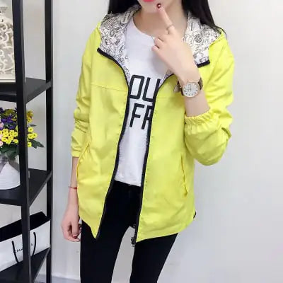 Women's Korean Style Loose-Fit Windbreaker Jacket