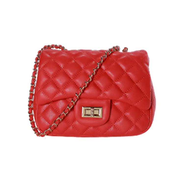 One-Shoulder Soft Leather Rhombus Chain Bag