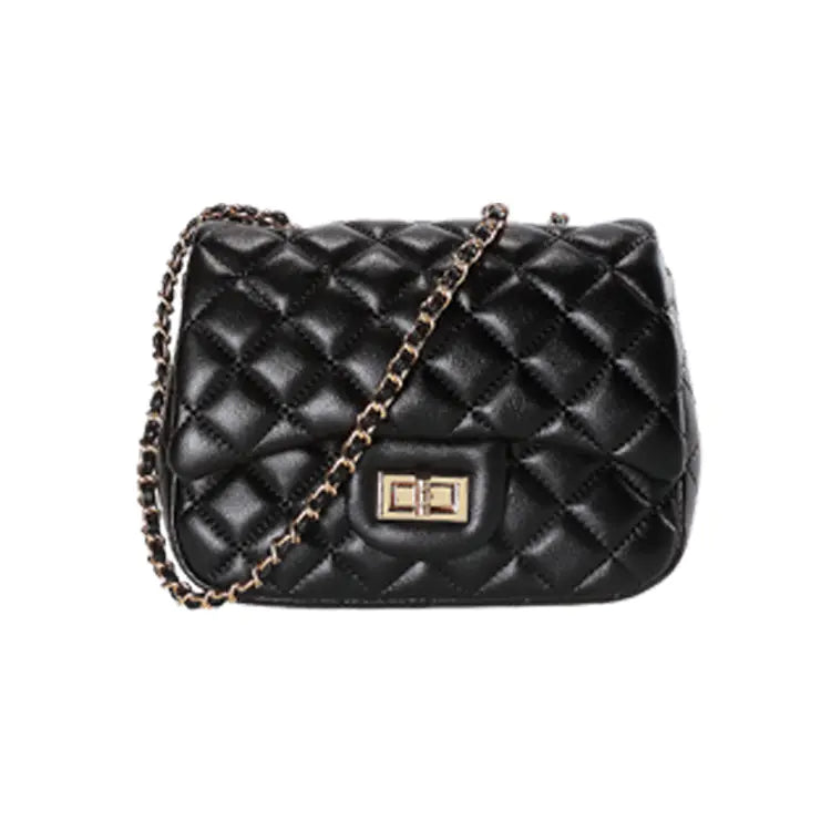 One-Shoulder Soft Leather Rhombus Chain Bag