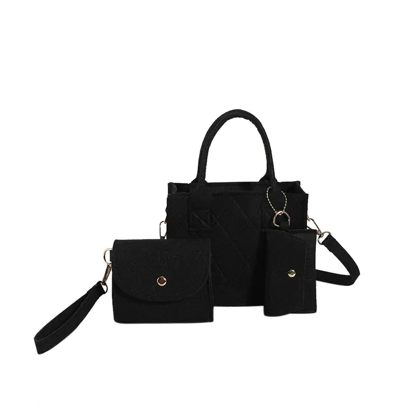 Felt Diamond Plaid Portable Small Square Bag