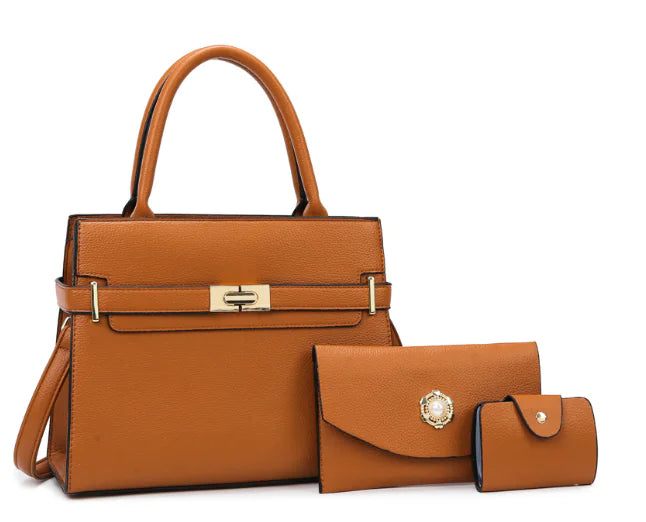 3-Piece Women's Handbag Set with Quality Leather